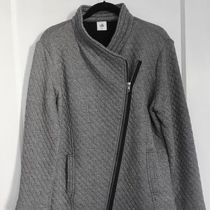 CABi Grey Herringbone Diagonal Zipper Jacket